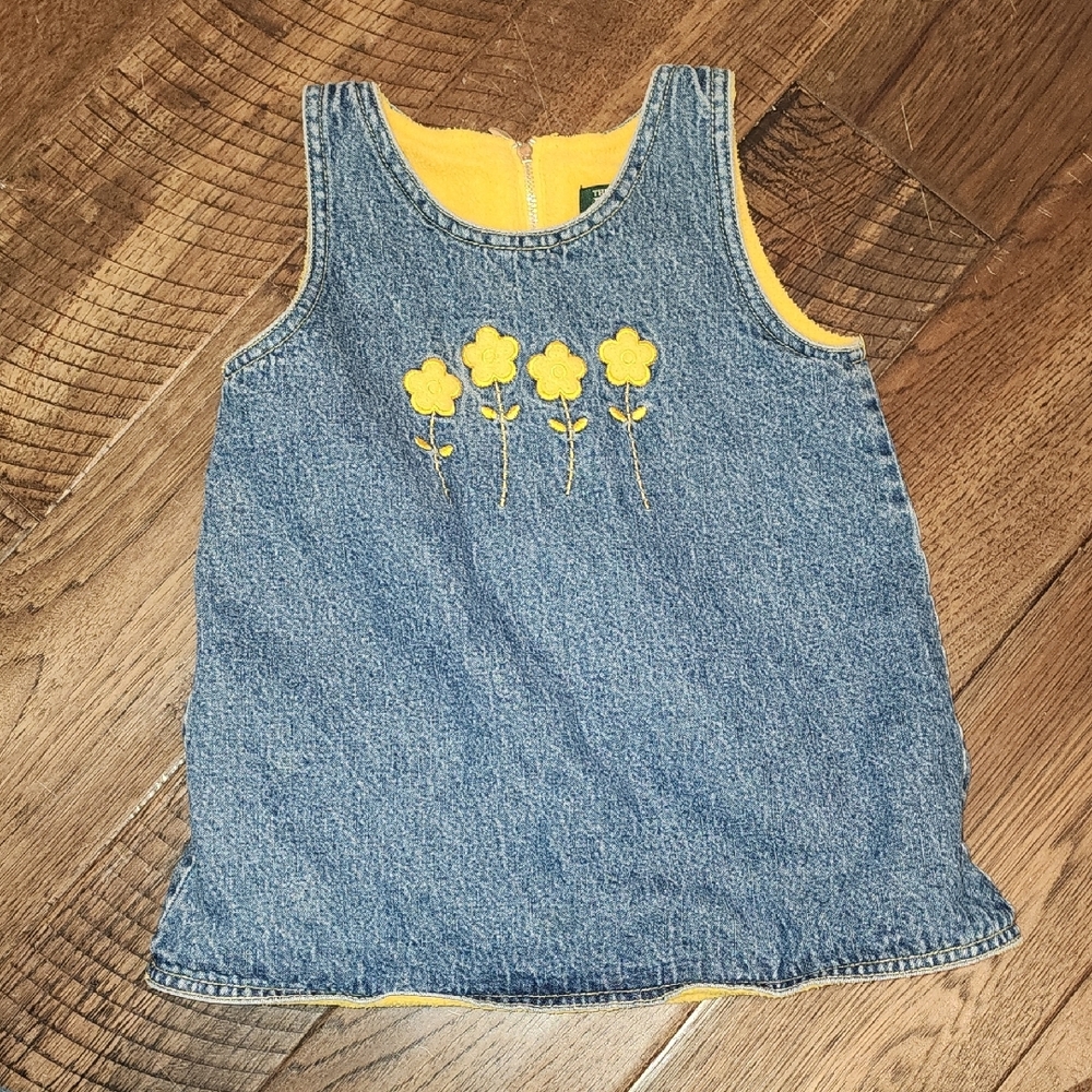 The Children's Place Blue Denim Jacket with Yellow Lining